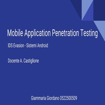 Mobile Application Penetration Testing Giordano Giammaria