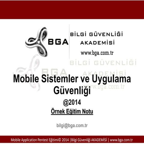 Mobil Sistemler ve Uygulama Güvenliği