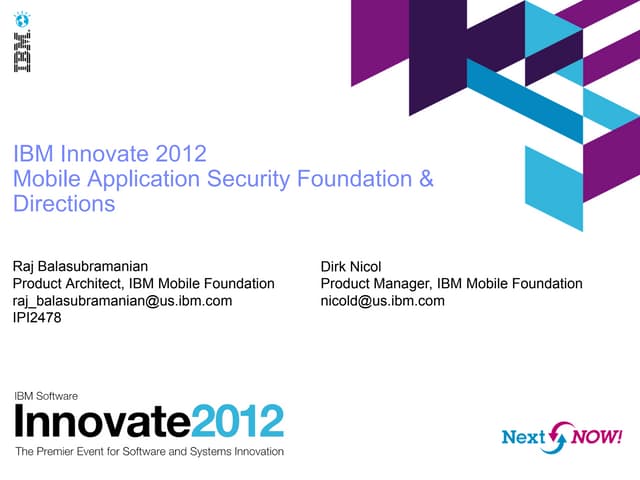 Mobile Application Security