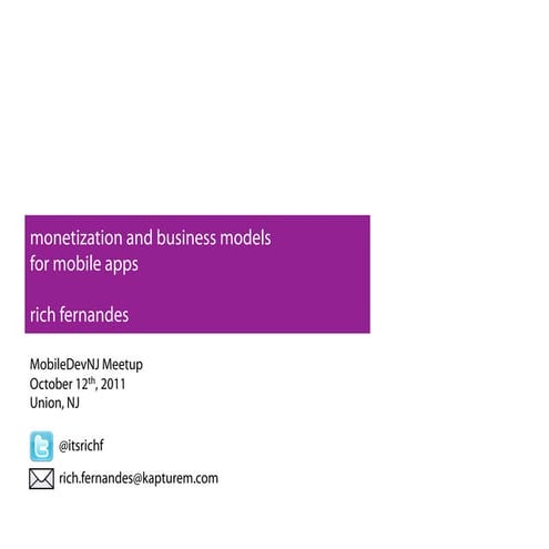 Mobile App Monetization and Business Models