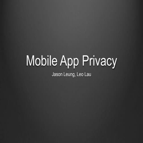 Mobile app privacy