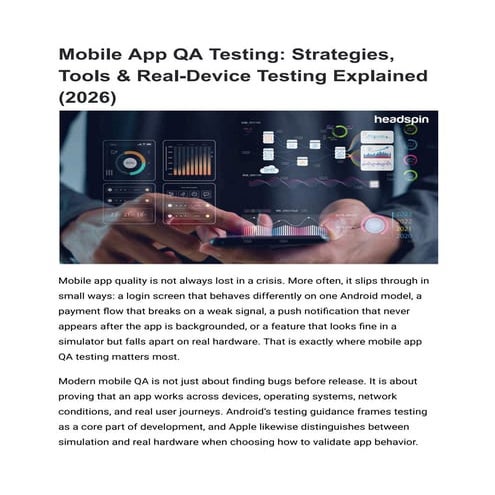 Checklist for andriod app testing. | PDF