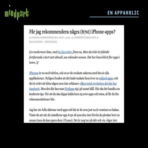 Mobile Apps 2010 - Tack och adjö till apps!