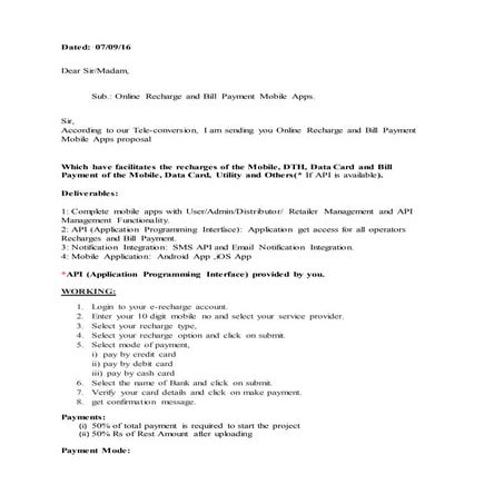 Mobile apps Proposal