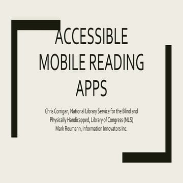 Accessible Mobile Reading Apps