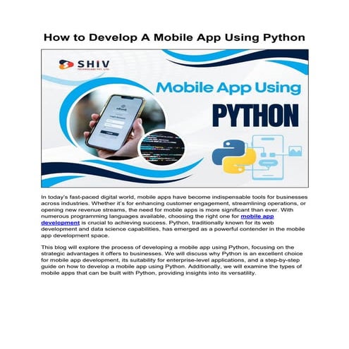 Mastering Mobile App Development with Python | PDF