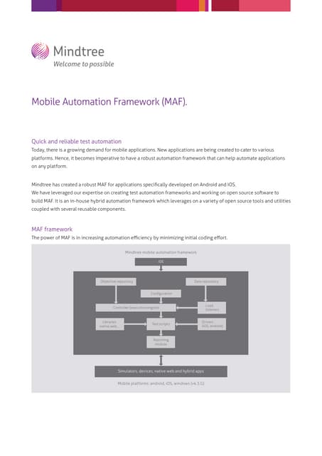 Mobile Automation Framework (MAF).