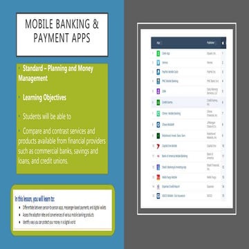 Mobile banking &amp; payment apps