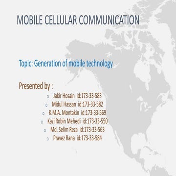 Mobile cellular communication