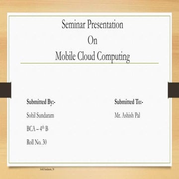 Mobile Cloud Computing | PPTX