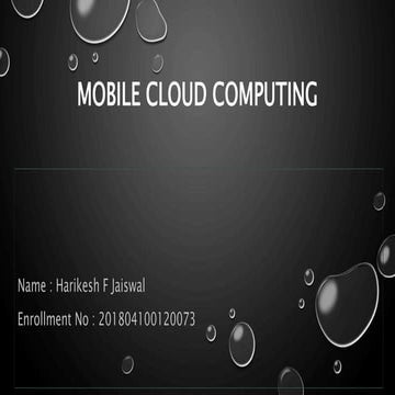 Mobile cloud computing
