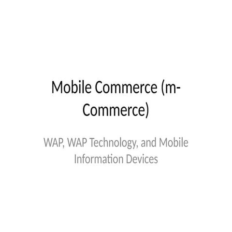 Introduction to Mobile Commerce | PDF