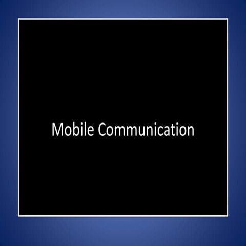 Mobile communication