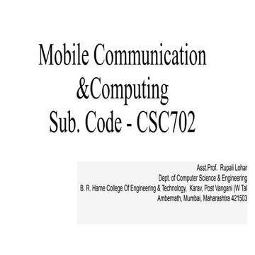 Mobile communication &amp;computing
