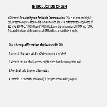 Mobile Computing introduction of some basic Topics