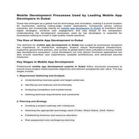 Mobile Development Processes Used by Leading Mobile App Developers in Dubai.pdf