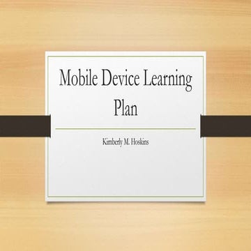 Mobile device learning plan