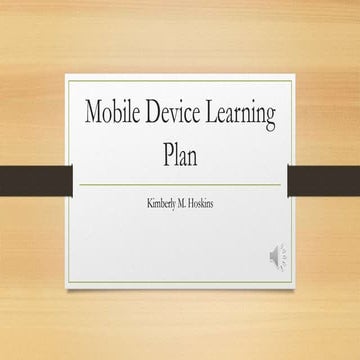 Mobile device learning plan