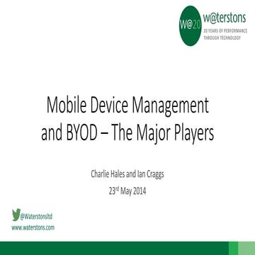 Mobile device management and byod – major players