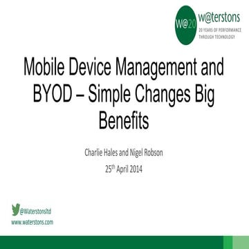 Mobile device management and BYOD – simple changes, big benefits