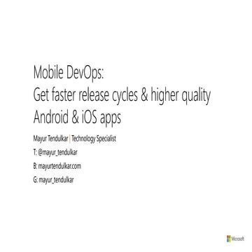 Mobile DevOps - Get faster release cycles & higher quality android & ios apps