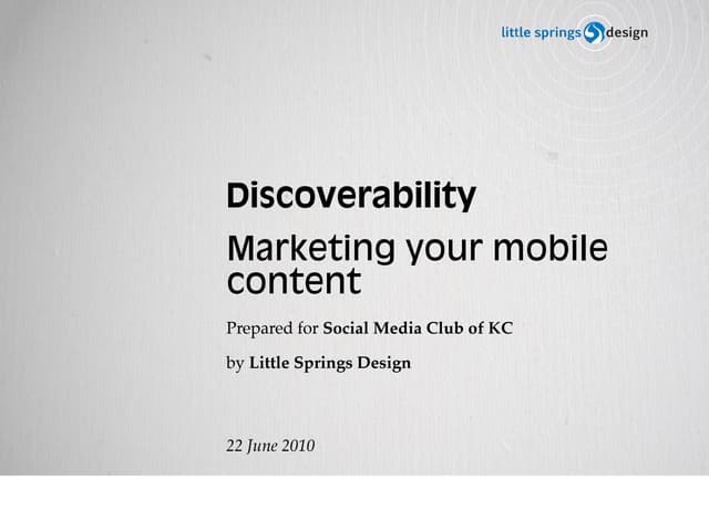 Mobile Content Discoverability