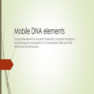 Mobile DNA elements