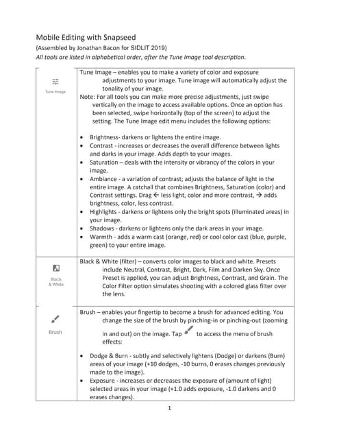 Mobile Photo Editing with Snapseed