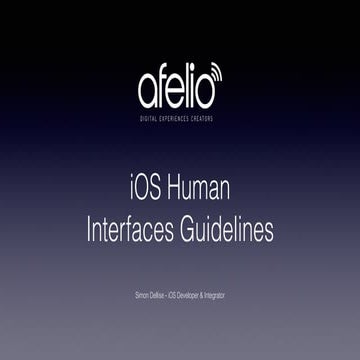 [Afelio] iOS Human Interface Guidelines