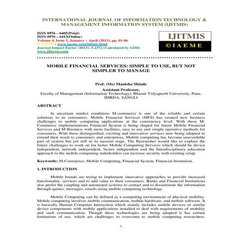 Mobile financial services simple to use, but not simpler to manage