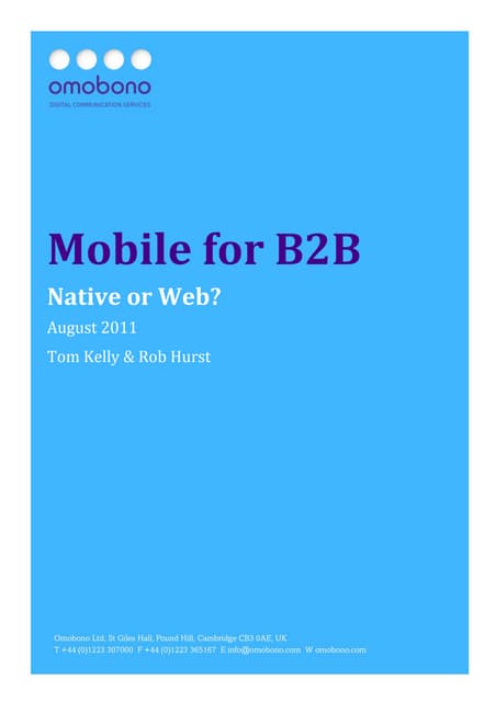 Mobile for B2B: Native or Web?
