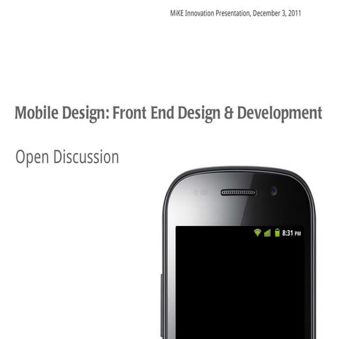 Mobile front end development