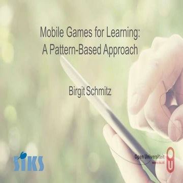 Mobile games for learning