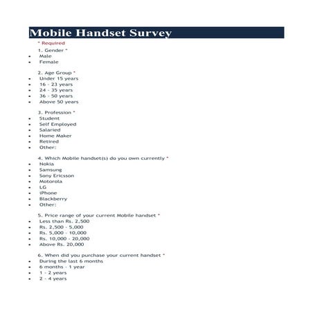 Survey On Mobile Phones And Their Defects(Indian Context) | PDF
