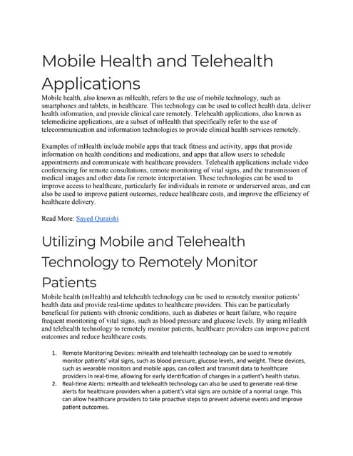Remote Patient Monitoring | PDF