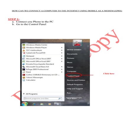 Connect to Internet using your "Phone" as Modem