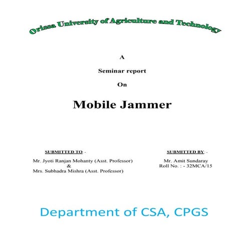 Mobile jammer report