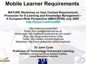 Mobile Learner Requirements