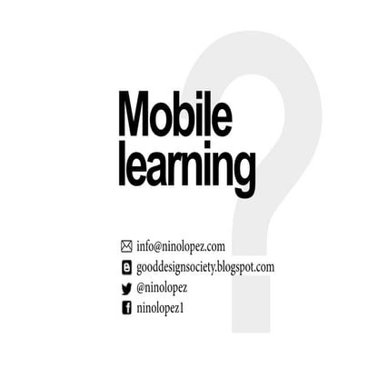Wireless society, mobile learning