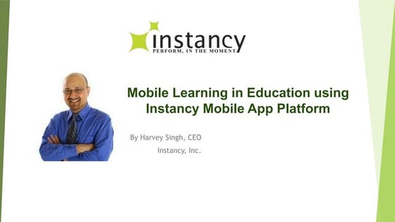 Mobile learning in Education using Instancy Mobile Learning Native App Platform