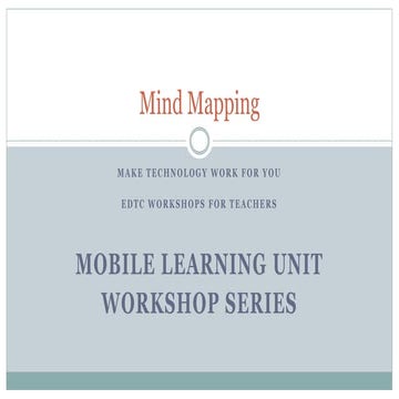 Mobile Learning Unit: Mind Mapping