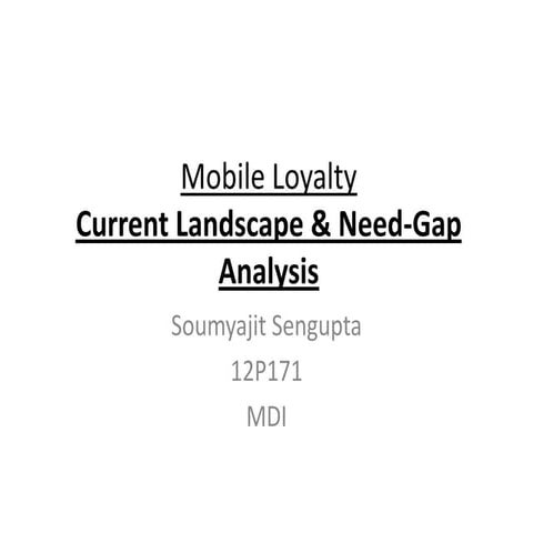 Mobile loyalty landscape & need gap analysis