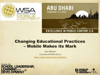 Shifting Educational Practice - Mobile Makes its Mark