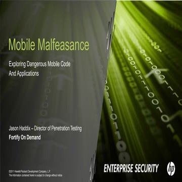 Mobile Malfeasance - Exploring Dangerous Mobile Vulnerabilities