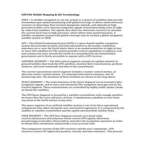 Mobile mapping terminology