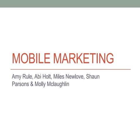 Mobile marketing