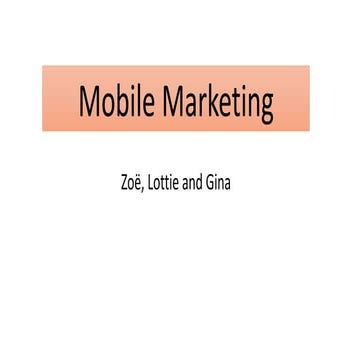 Mobile marketing