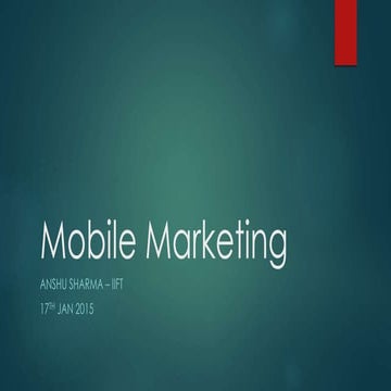 Mobile Marketing -   Consumer journey use cases