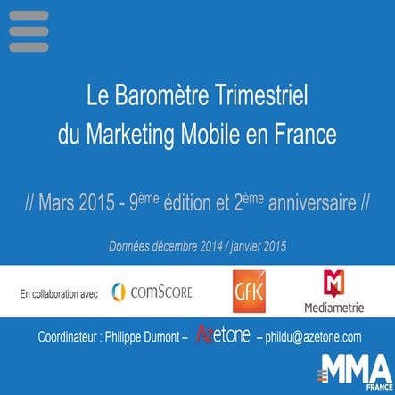 [HUBDAY] Mobile marketing association, Baromètre du marketing mobile 2015		