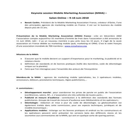Mobile Marketing Association France - Keynote Session - 10.06.10